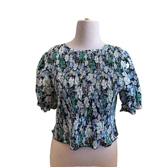 Mauby Floral Shirred Long Sleeve Blouse Top – Size 2XL – New with Tags - Picture 1 of 2